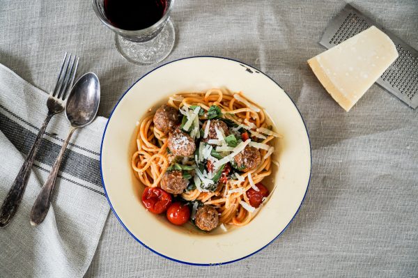 Spaghetti met Gasconne gehaktballetjes